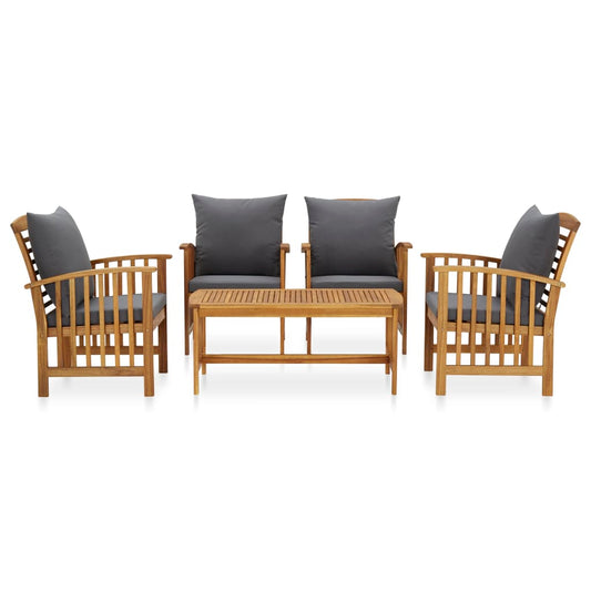 Set Divani da Giardino 5 pz con Cuscini in Massello di Acacia - homemem39