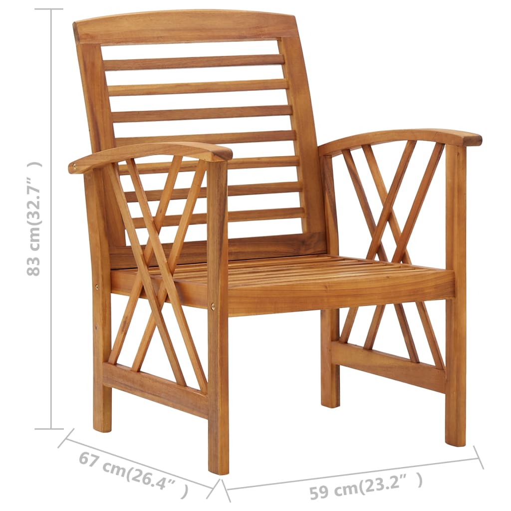 5 pc Garden Sofa Set in Solid Acacia Wood