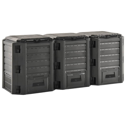 Compostiera da Giardino Nera 1200 L | homemem39