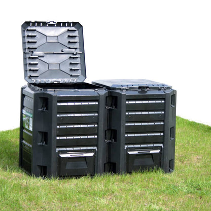 Compostiera da Giardino Nera 1200 L | homemem39