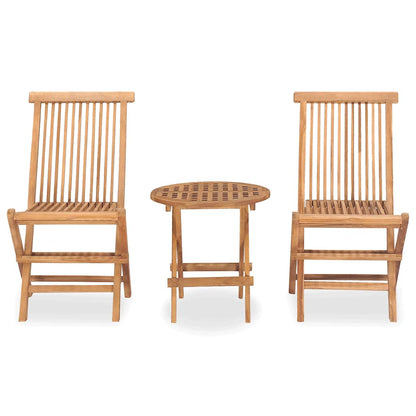 Set da Pranzo da Giardino Pieghevole 3 pz in Massello di Teak | homemem39