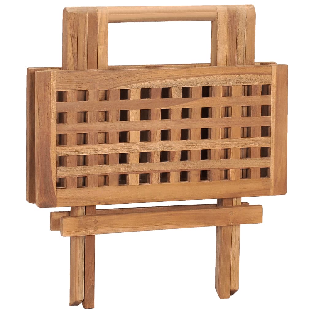 Tavolo da Giardino Pieghevole 50x50x50 cm in Massello di Teak - homemem39