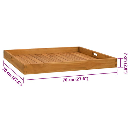 Vassoio da Portata 70x70 cm in Legno Massello di Teak - homemem39