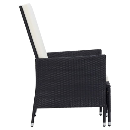 Set Divani da Giardino 3 pz con Cuscini in Polyrattan Nero - homemem39