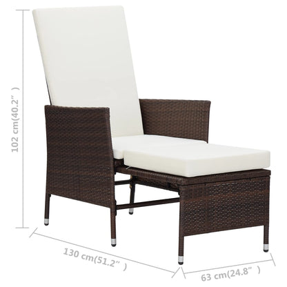 Set Divani da Giardino 3 pz con Cuscini in Polyrattan Marrone - homemem39