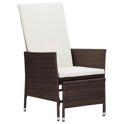 Set Divani da Giardino 3 pz con Cuscini in Polyrattan Marrone - homemem39