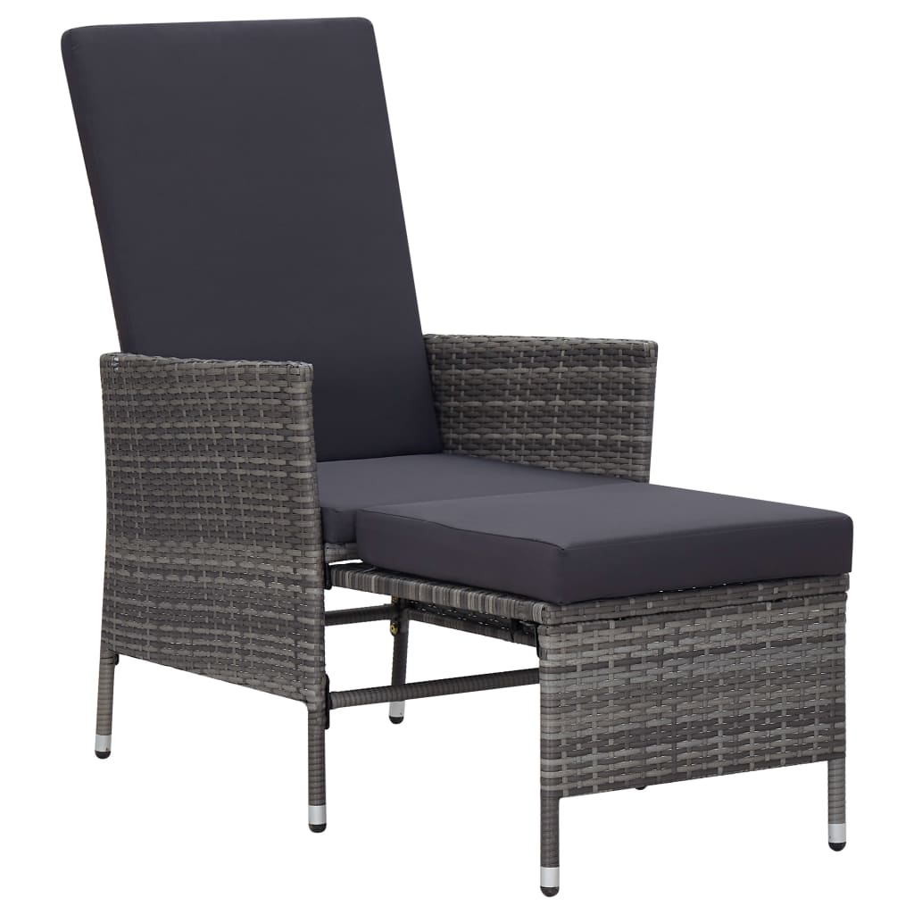 Set Divani da Giardino 3 pz con Cuscini in Polyrattan Grigio - homemem39