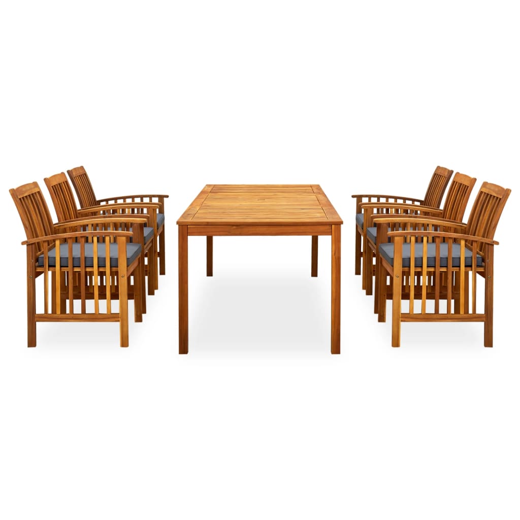 Set da Pranzo da Giardino 7 pz con Cuscini Massello di Acacia - homemem39