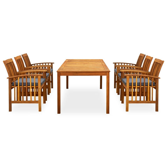 Set da Pranzo da Giardino 7 pz con Cuscini Massello di Acacia - homemem39