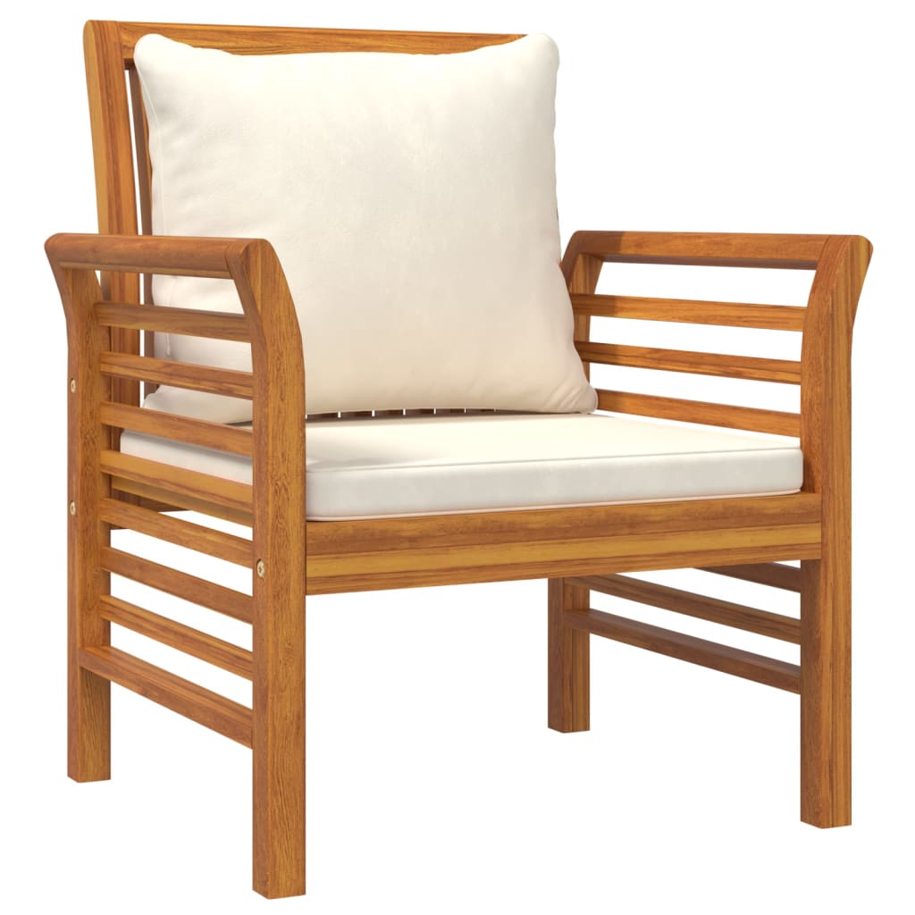 Set Salotto da Giardino 4pz con Cuscini Legno Massello Acacia | homemem39