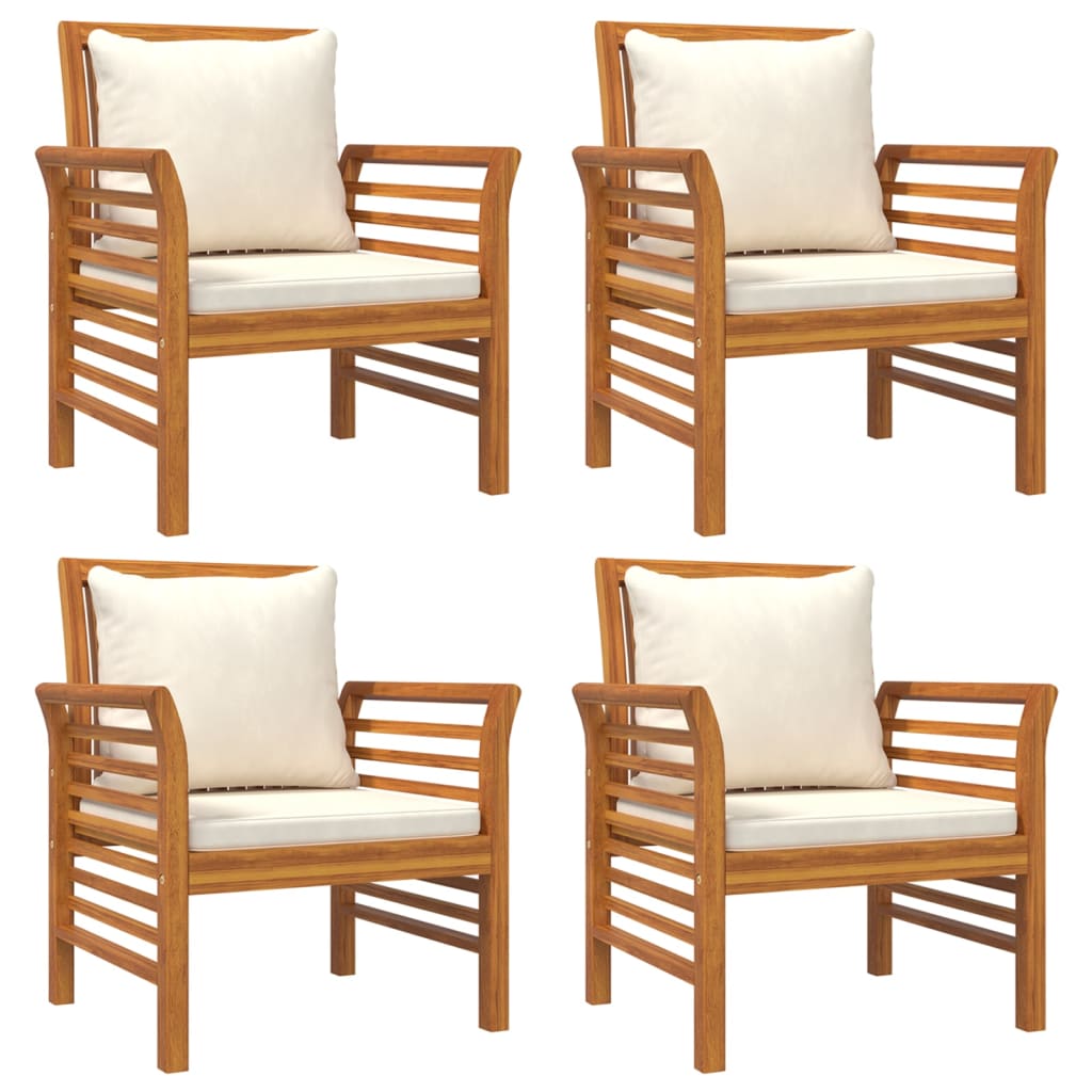 Set Salotto da Giardino 5 pz con Cuscini Legno Massello Acacia | homemem39