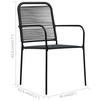 Set da Pranzo da Esterni 5 pz in Corda di Cotone e Acciaio Nero | homemem39