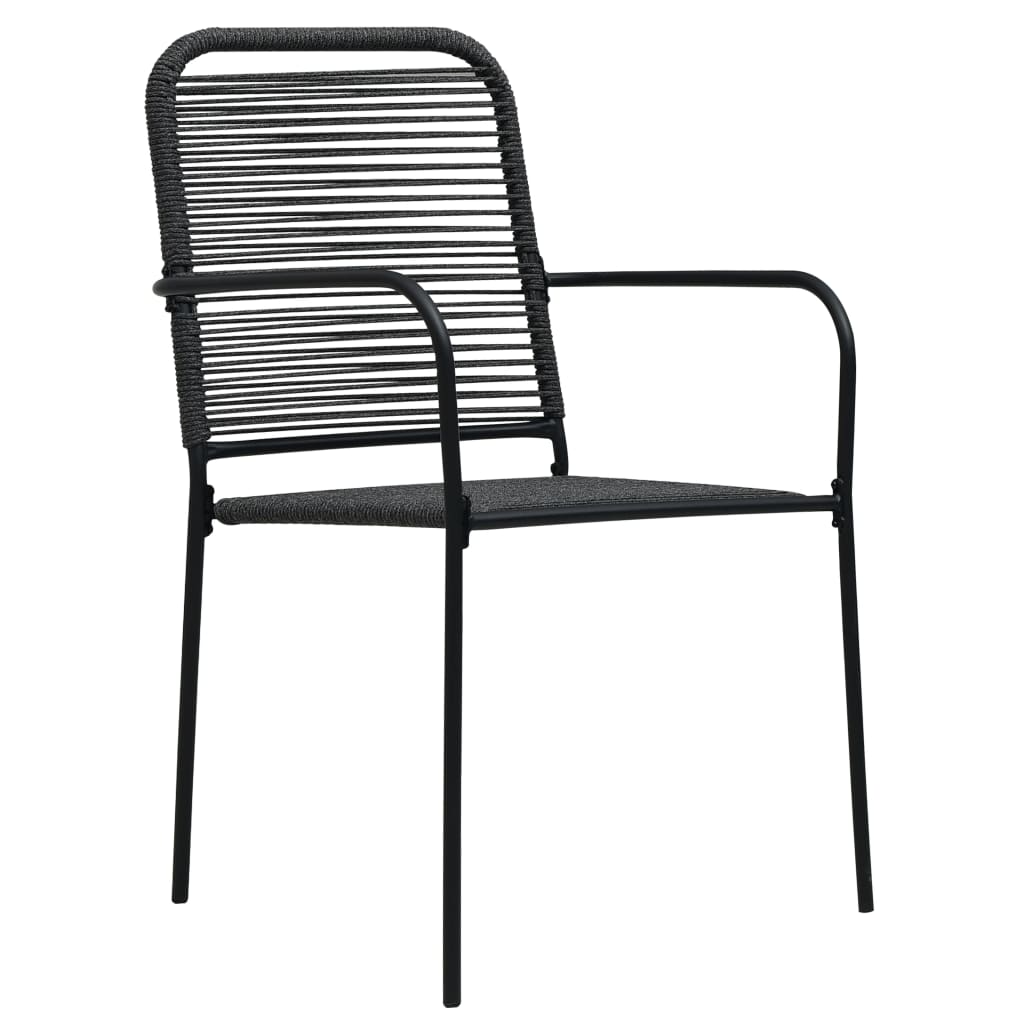 Set da Pranzo da Esterni 5 pz in Corda di Cotone e Acciaio Nero | homemem39