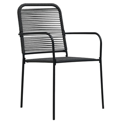Set da Pranzo da Esterni 5 pz in Corda di Cotone e Acciaio Nero | homemem39