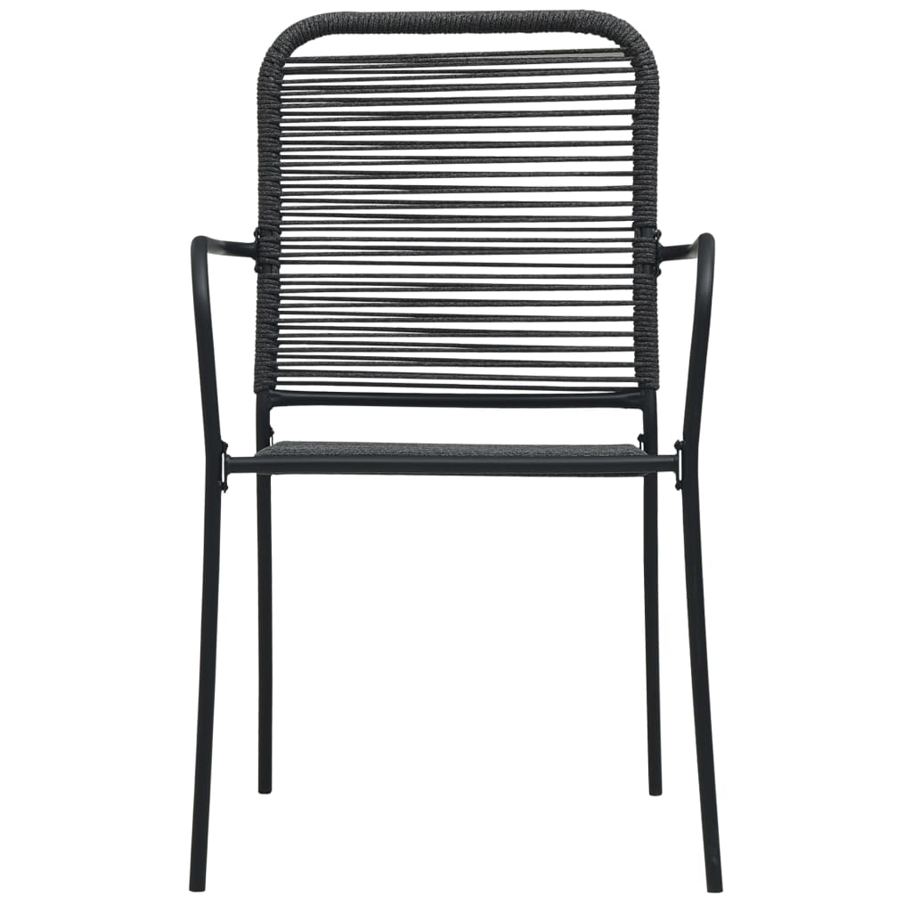 Set da Pranzo da Esterni 5 pz in Corda di Cotone e Acciaio Nero | homemem39