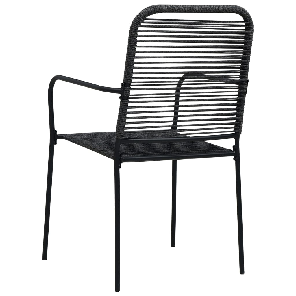 Set da Pranzo da Esterni 5 pz in Corda di Cotone e Acciaio Nero | homemem39