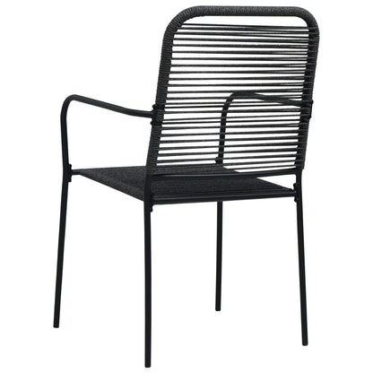 Set da Pranzo da Esterni 5 pz in Corda di Cotone e Acciaio Nero | homemem39