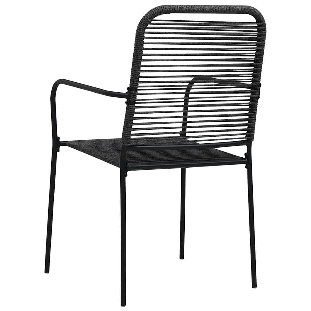 Set da Pranzo da Esterni 5 pz in Corda di Cotone e Acciaio Nero