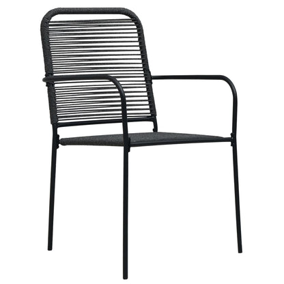 Set da Pranzo da Esterni 9 pz in Corda di Cotone e Acciaio Nero | homemem39