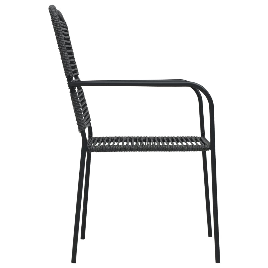 Set da Pranzo da Esterni 9 pz in Corda di Cotone e Acciaio Nero | homemem39