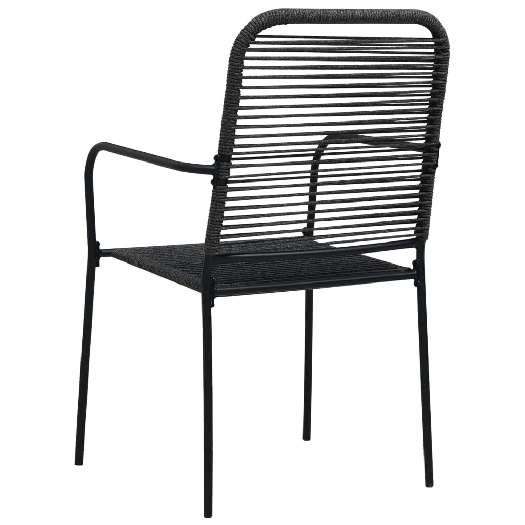 Set da Pranzo da Esterni 9 pz in Corda di Cotone e Acciaio Nero | homemem39