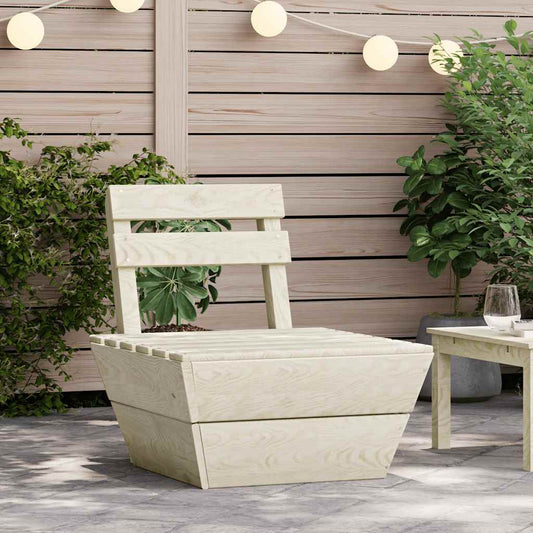 Divano Centrale Componibile su Pallet Legno di Abete Impregnato