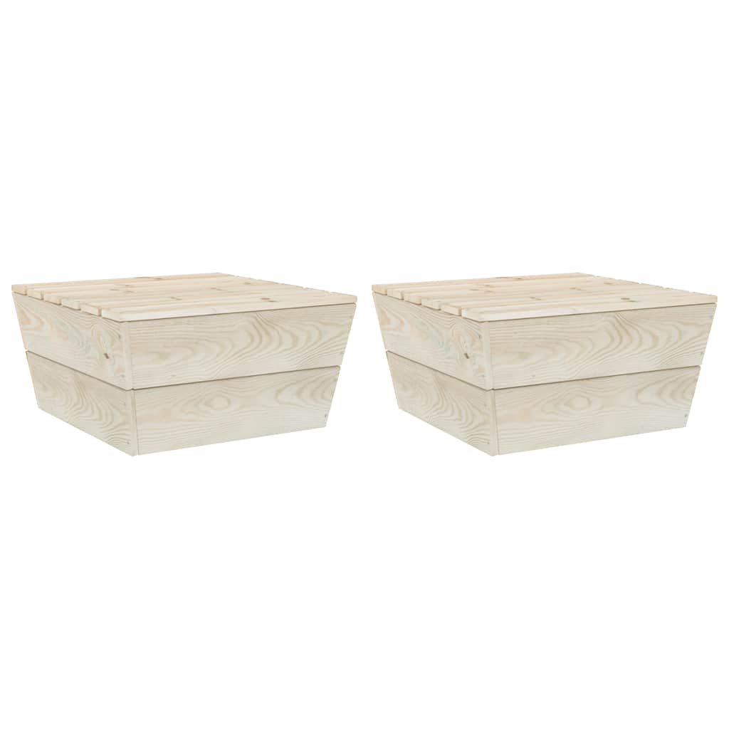 Tavoli da Giardino 2 pz 60x60x30cm in Legno di Abete Impregnato