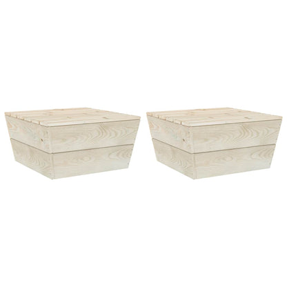 Tavoli da Giardino 2 pz 60x60x30cm in Legno di Abete Impregnato