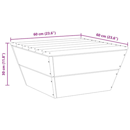 Tavoli da Giardino 2 pz 60x60x30cm in Legno di Abete Impregnato