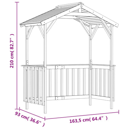 Capanno per Barbecue 163,5x93x210 cm in Pino Impregnato - homemem39
