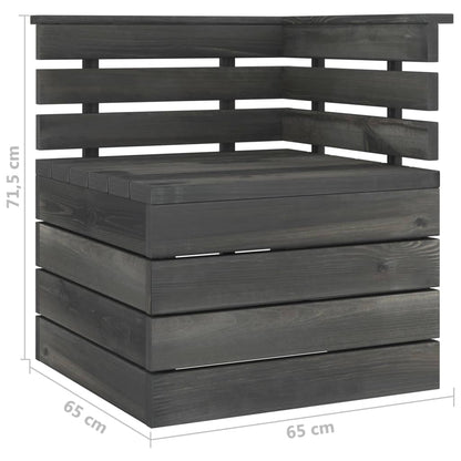 Divano Angolare da Giardino Pallet Legno di Pino Grigio Scuro - homemem39