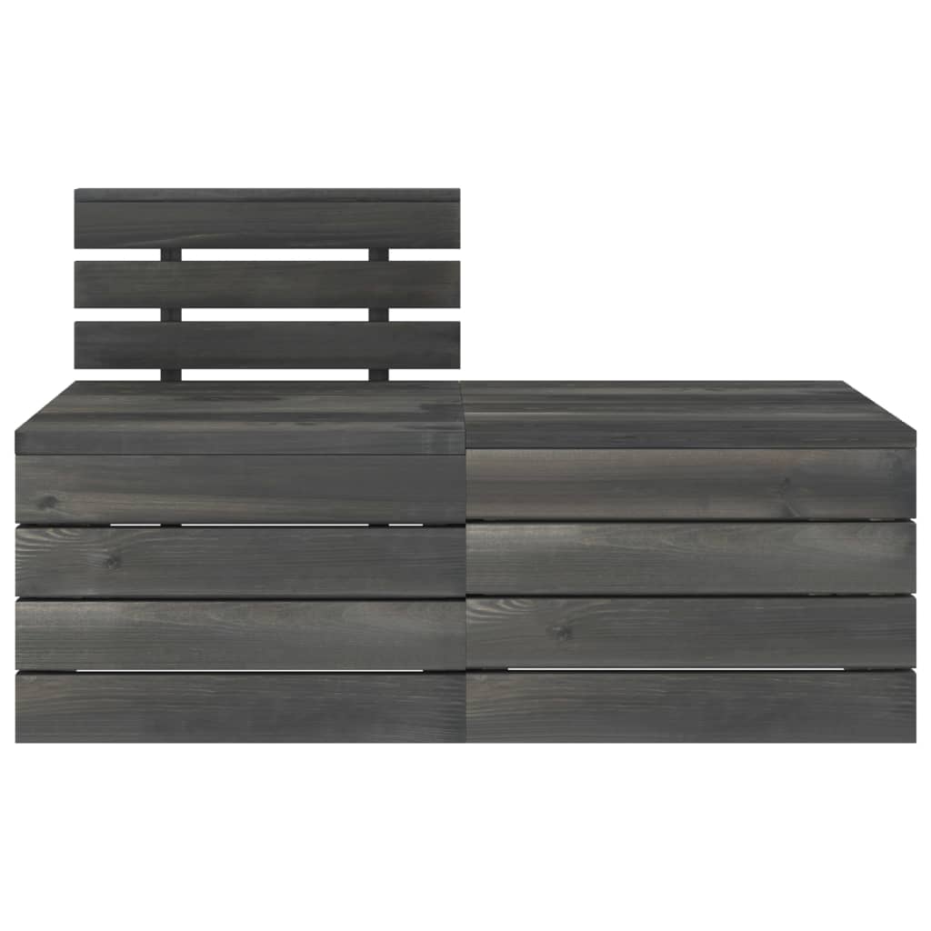 Set Divani da Giardino su Pallet 2pz Pino Massello Grigio Scuro - homemem39