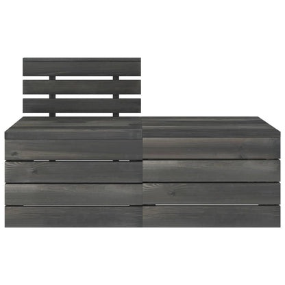 Set Divani da Giardino su Pallet 2pz Pino Massello Grigio Scuro - homemem39