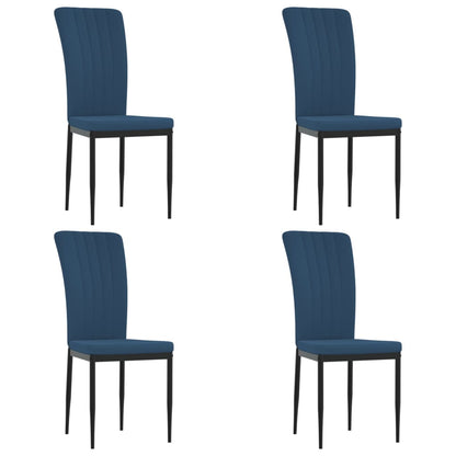 Sedie da Pranzo 4 pz Blu in Velluto - homemem39