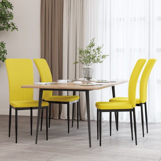 Sedie da Pranzo 4 pz Giallo Senape in Velluto - homemem39