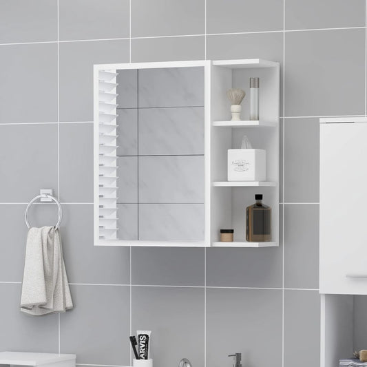 Armadietto a Specchio Bianco 62,5x20,5x64 cm Legno Multistrato - homemem39