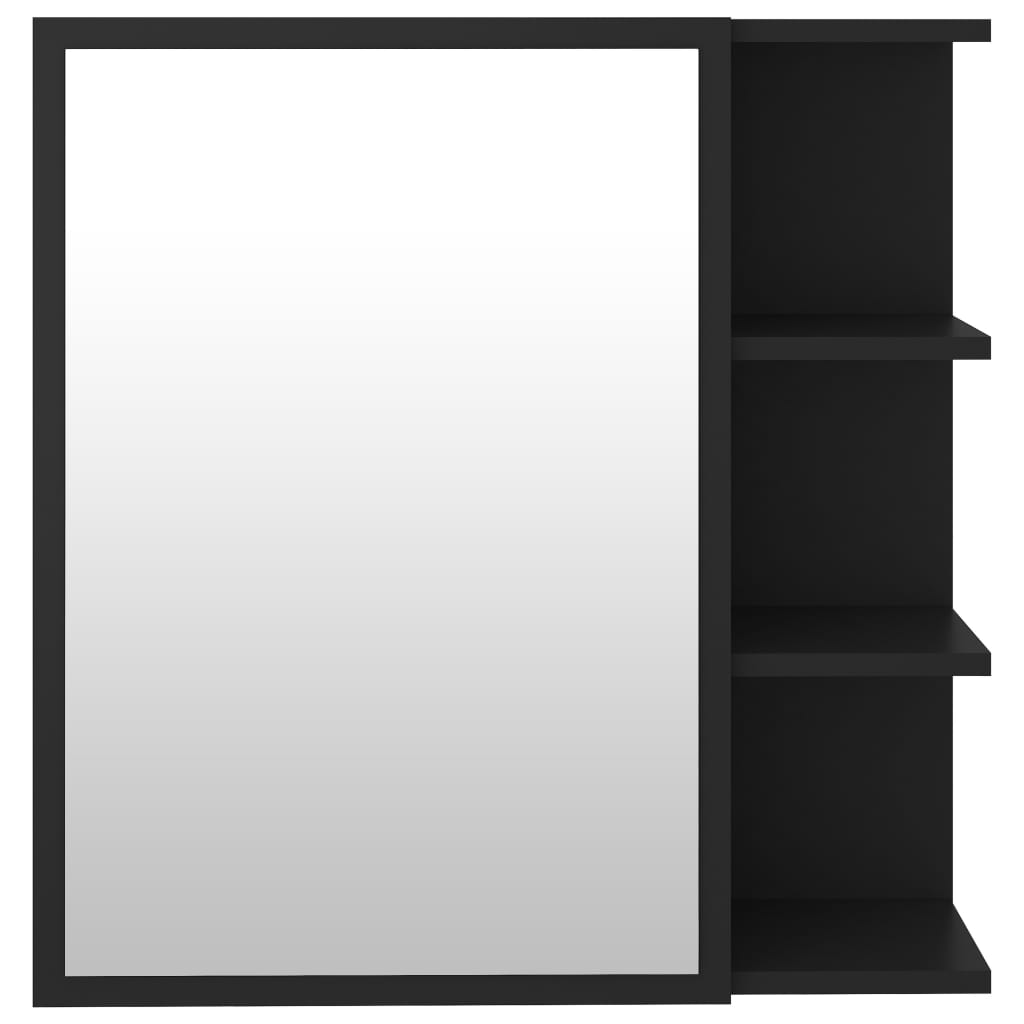 Mobile Bagno con Specchio Nero 62,5x20,5x64cm Legno Multistrato | homemem39