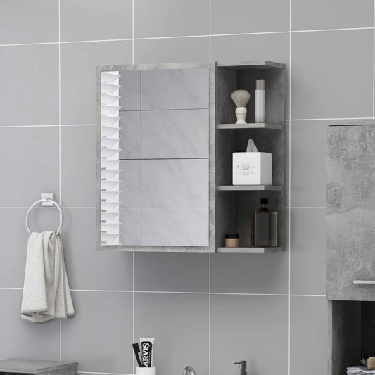 Mobile Bagno Specchio Grigio Cemento 62,5x20,5x64cm Multistrato | homemem39