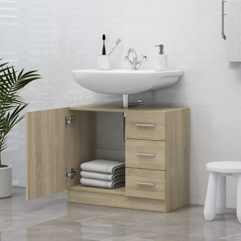 Mobile Sottolavabo Rovere Sonoma 63x30x54 cm Legno Multistrato | homemem39