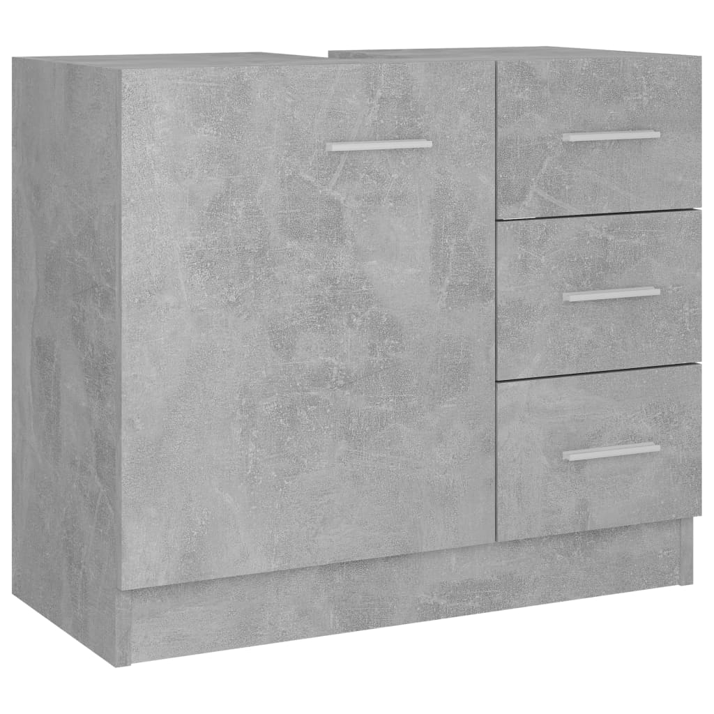 Mobile Sottolavabo Grigio Cemento 63x30x54 cm Legno Multistrato | homemem39