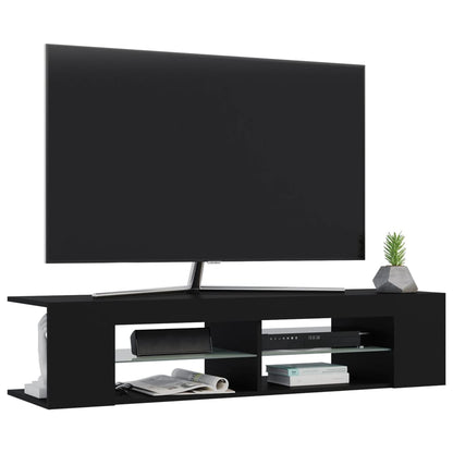 Mobile Porta TV con Luci LED Nero 135x39x30 cm - homemem39