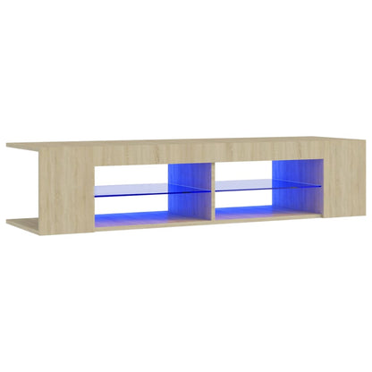 Mobile Porta TV con Luci LED Rovere Sonoma 135x39x30 cm - homemem39