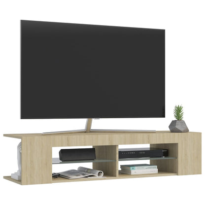 Mobile Porta TV con Luci LED Rovere Sonoma 135x39x30 cm - homemem39