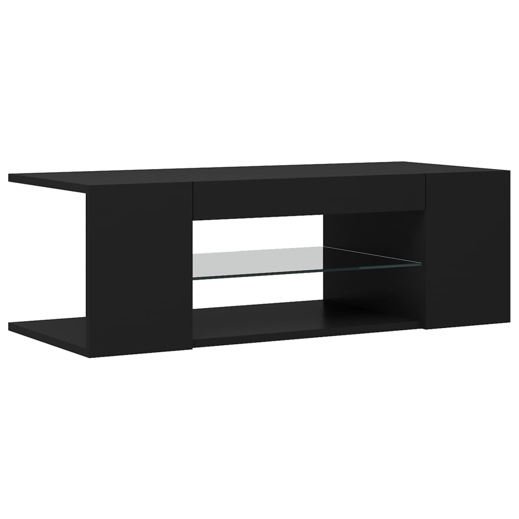 TV Stand with Black LED Lights 90x39x30 cm