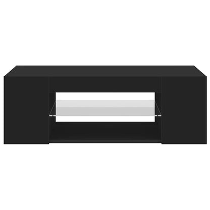 Mobile Porta TV con Luci LED Nero 90x39x30 cm