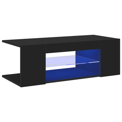TV Stand with Black LED Lights 90x39x30 cm