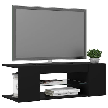 TV Stand with Black LED Lights 90x39x30 cm