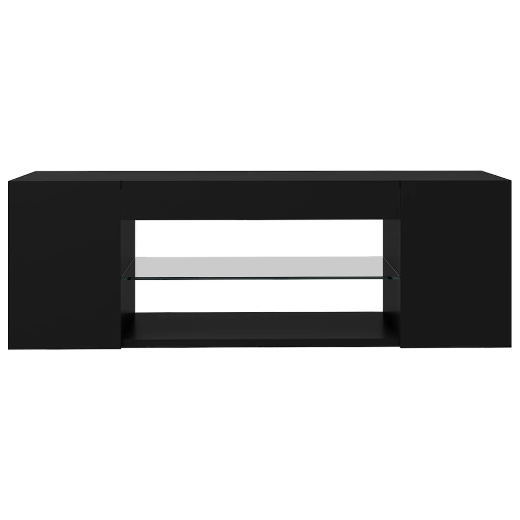 TV Stand with Black LED Lights 90x39x30 cm