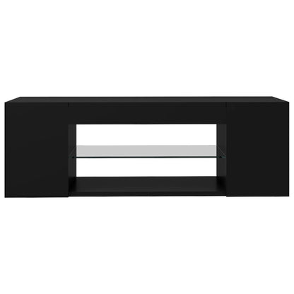 TV Stand with Black LED Lights 90x39x30 cm