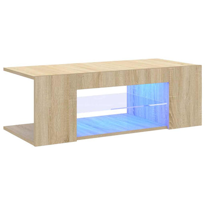 Mobile Porta TV con Luci LED Rovere Sonoma 90x39x30 cm